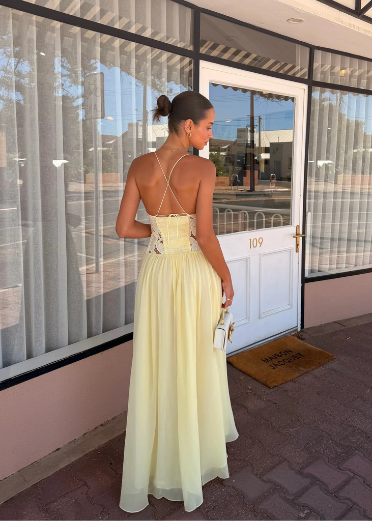 Stephanie Maxi Dress Butter – Before Midnight Rentals