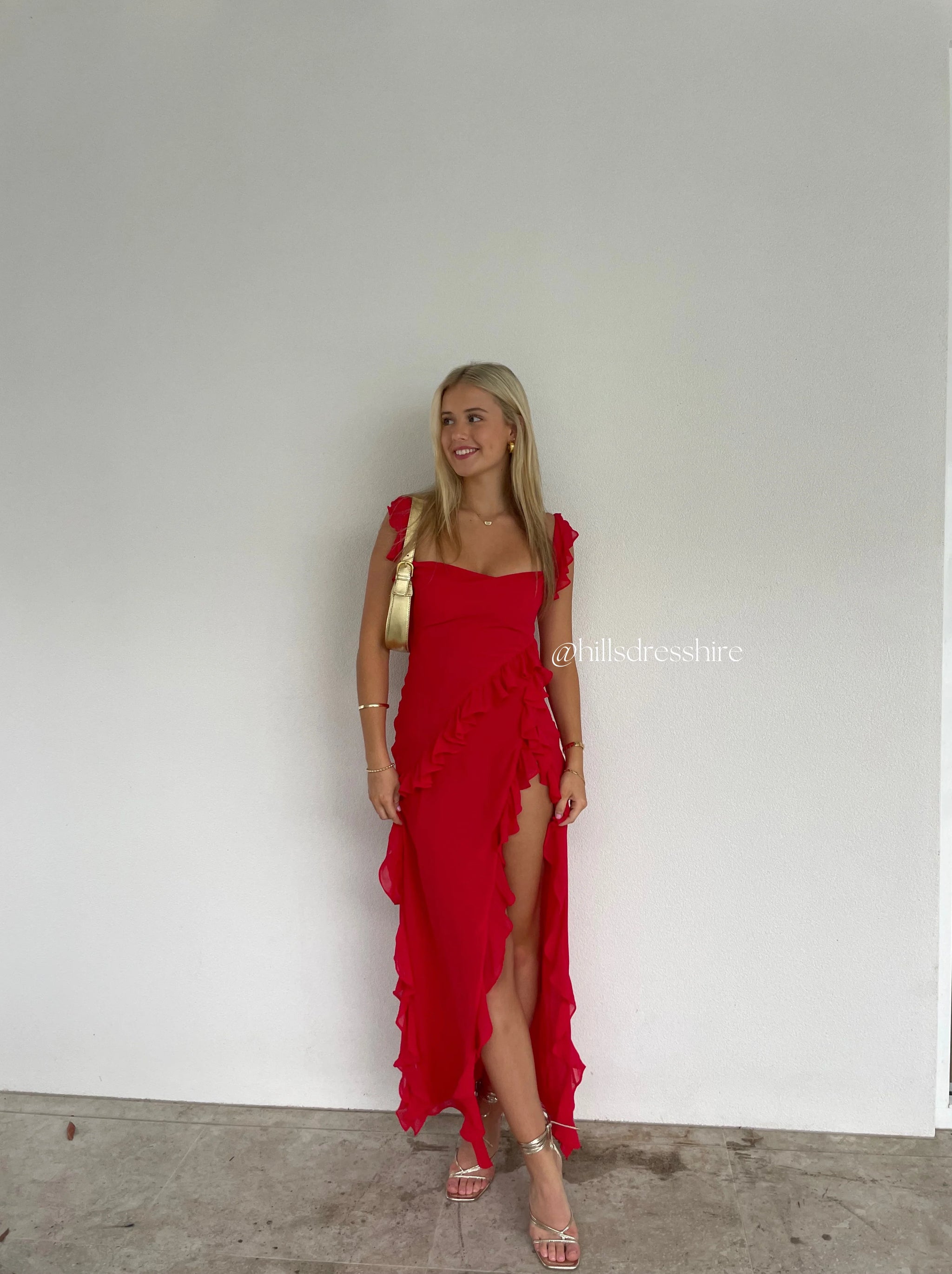ariela mulberry ruffle maxi dress Ariela Maxi Dress Mulberry | House of CB