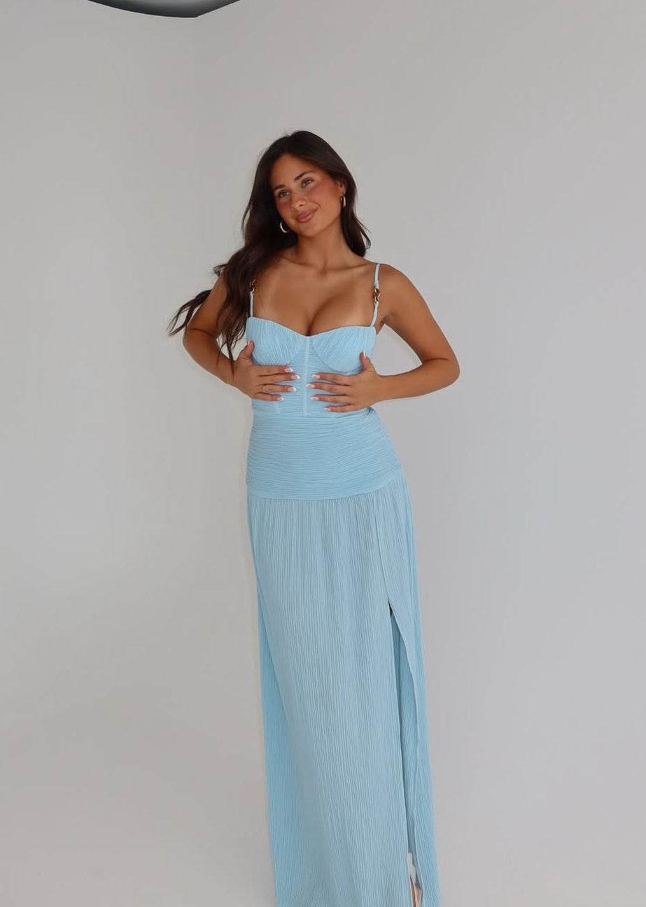double pleats long dress Two-Tone Long Maxi Dress with Double Layer Skirt Black and Blush S / Black and Blush