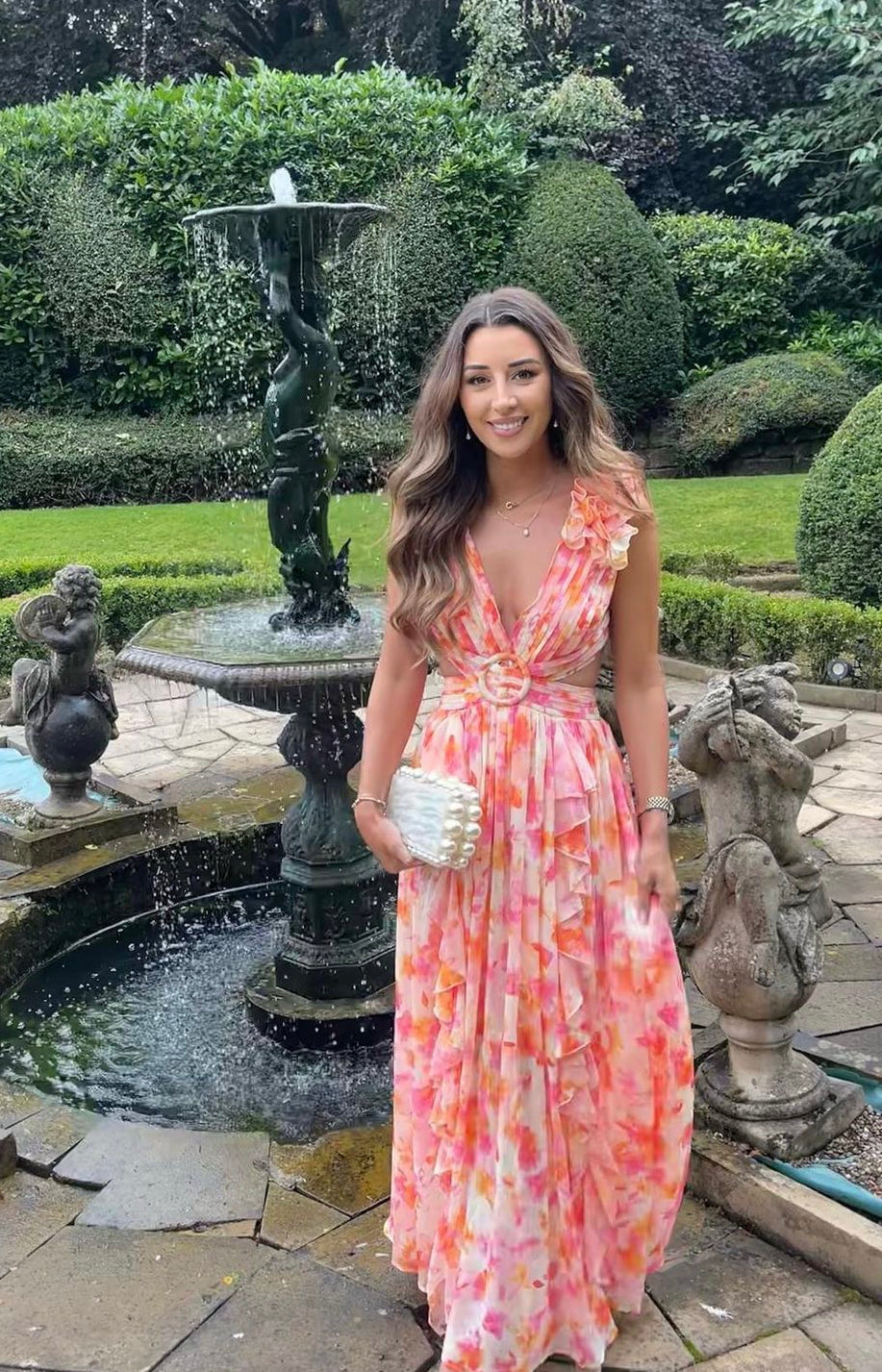Orange Fuchsia Floral Maxi Dress | Anna Louise | Before Midnight Rentals Orange Fuchsia Floral Maxi Dress | Anna Louise | Before Midnight Rentals