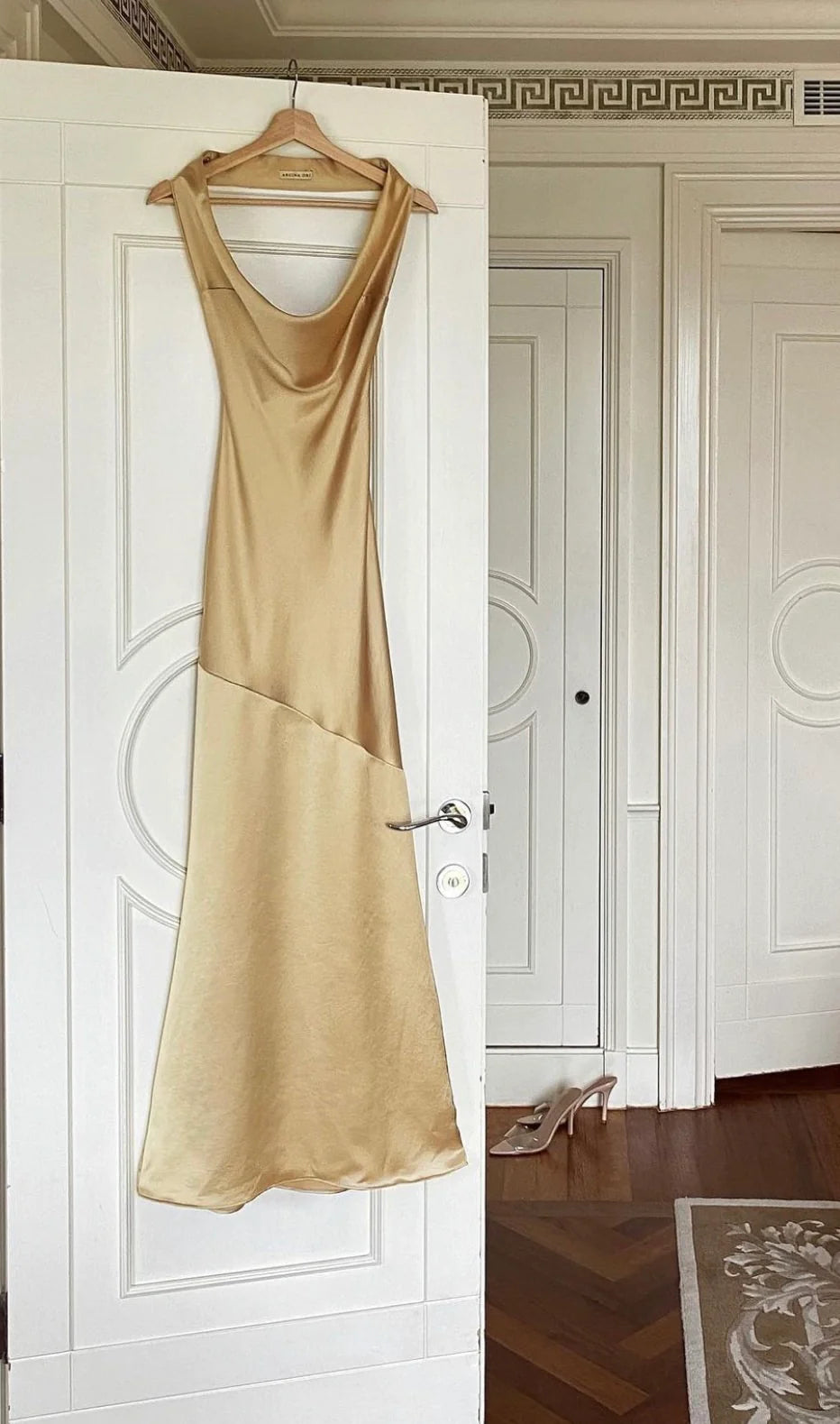slim fit dress slacks Daniella Dress Gold | Arcina Ori