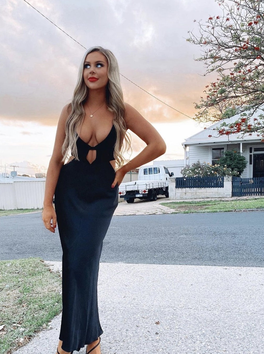 Seraphine Plunge Midi Dress | Before Midnight Rentals Seraphine Plunge Midi Dress | Before Midnight Rentals